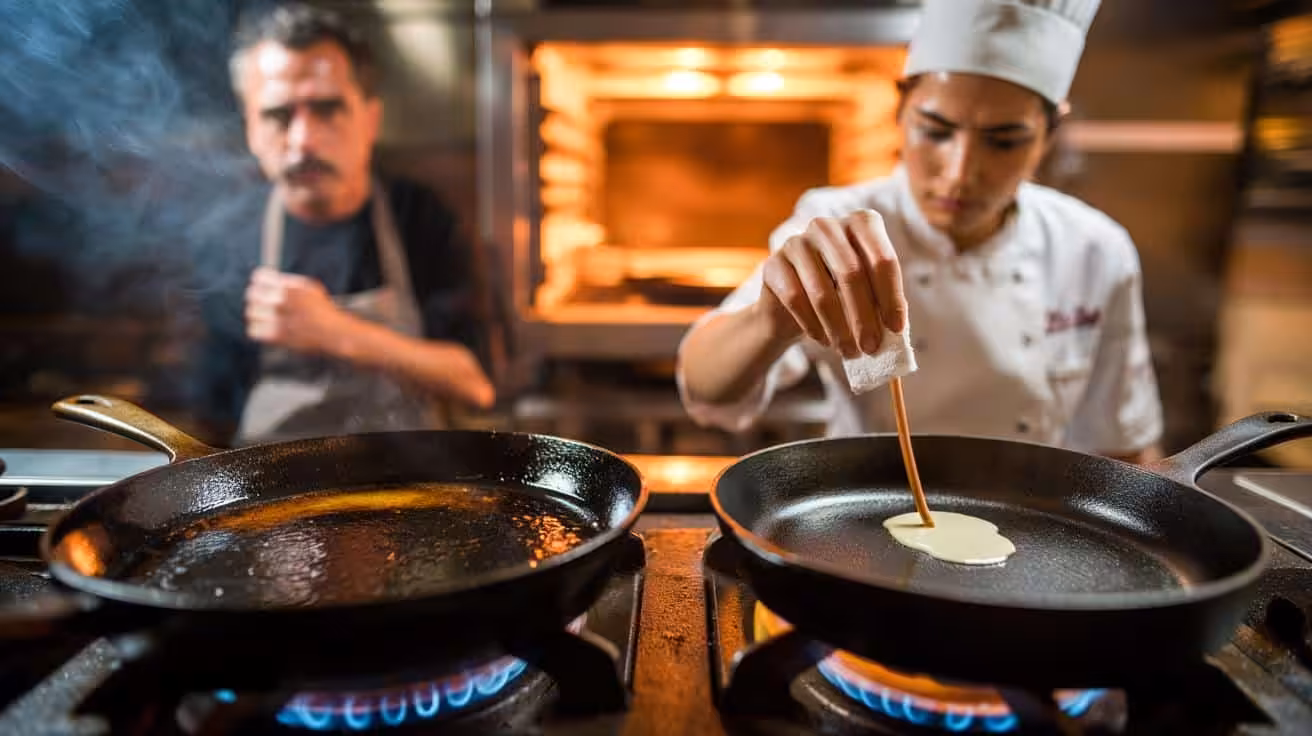 Chefs divided over cast iron care: does low heat seasoning really make pans last longer?