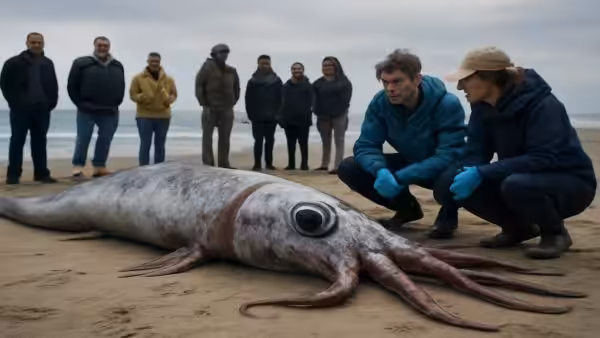 One of the rarest sea creatures on Earth washes up on a US beach