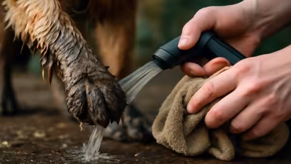 A pet expert is blunt: “You should always wash your dog after they step in a puddle”