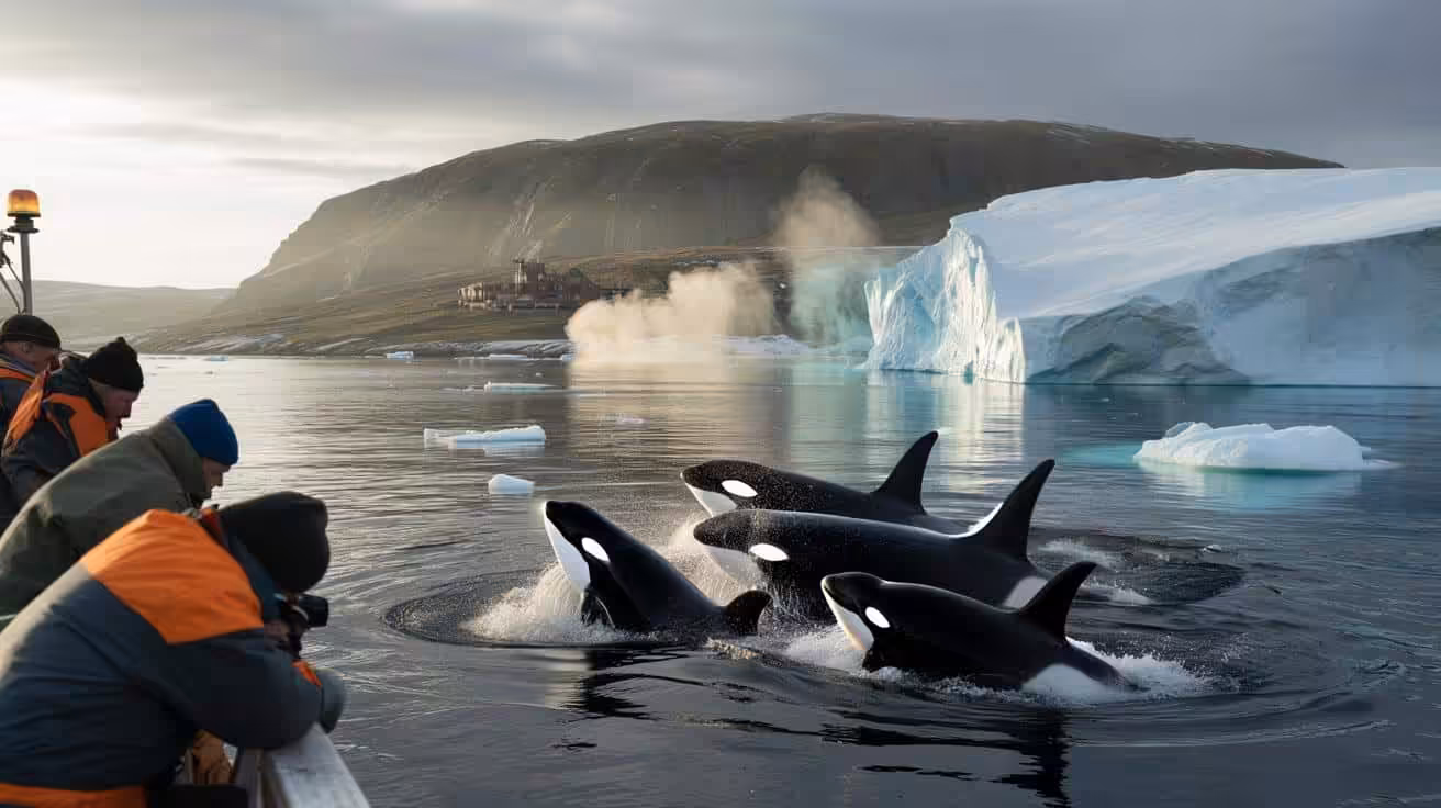 Emergency declared in Greenland as researchers spot orcas breaching near melting ice shelves