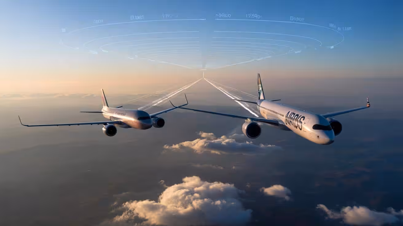 For the first time in history, Airbus achieves what once seemed impossible by bringing two planes to the same point without colliding