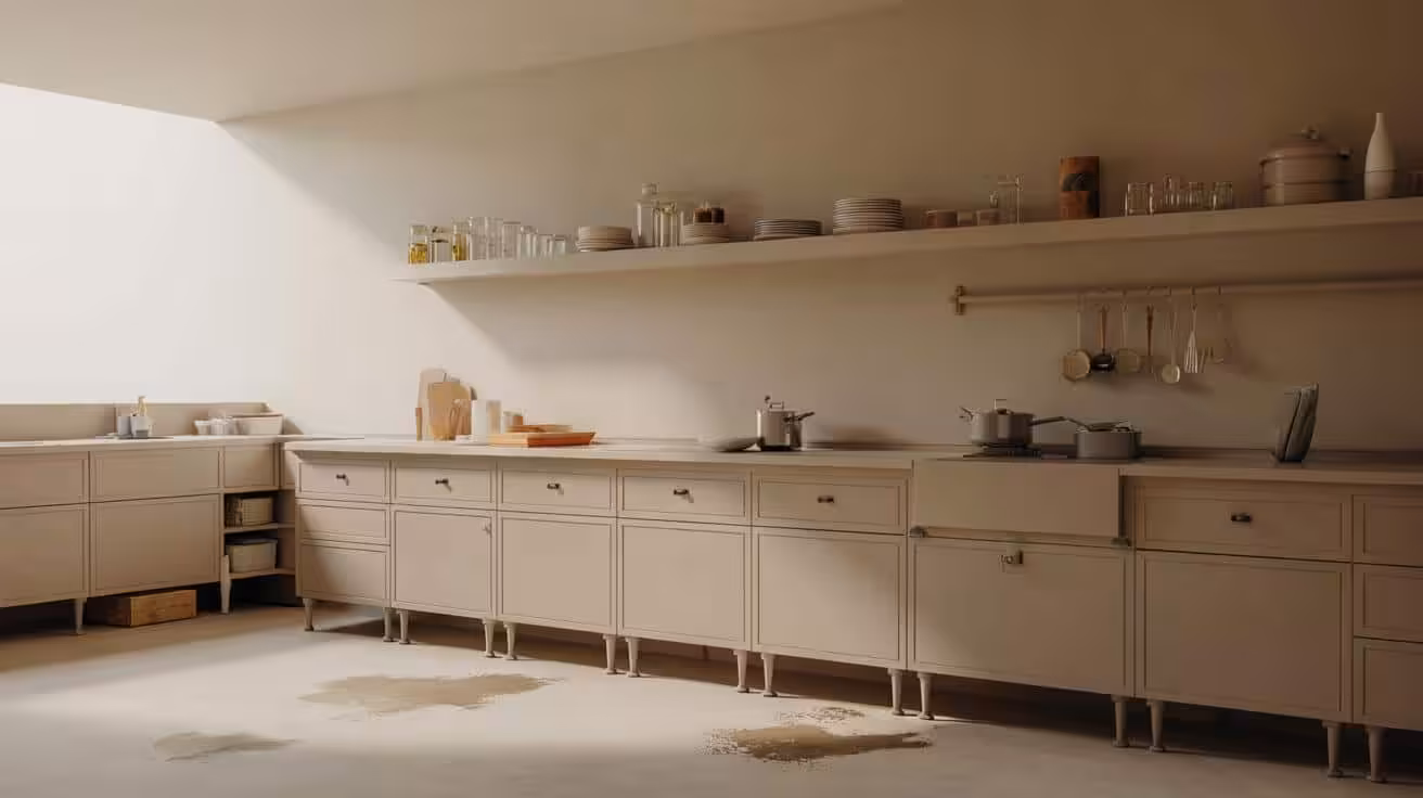 Goodbye kitchen cabinets : the cheaper new trend that doesn’t warp or go mouldy