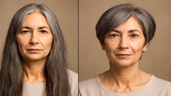 Salt and pepper hair: here’s the “old-fashioned” hair length that ages the face the most, according to a hairdresser