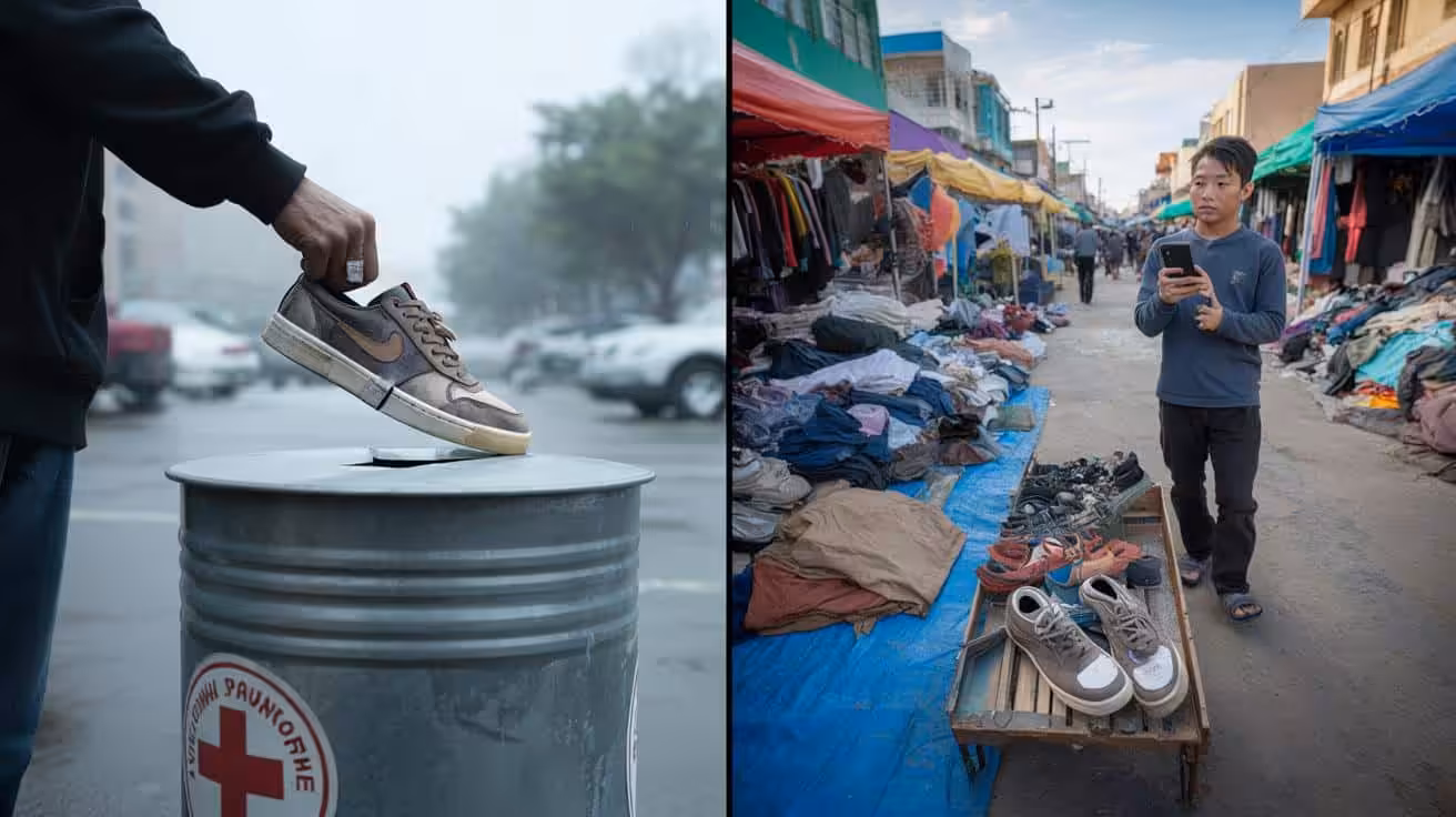 He hid an AirTag in his sneakers before donating them to the Red Cross and later watched them being resold at a market a shocking betrayal or smart way to expose charity scams