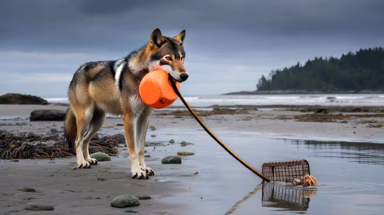 In Canada, a wolf stuns scientists by outsmarting a human fishing device to get food
