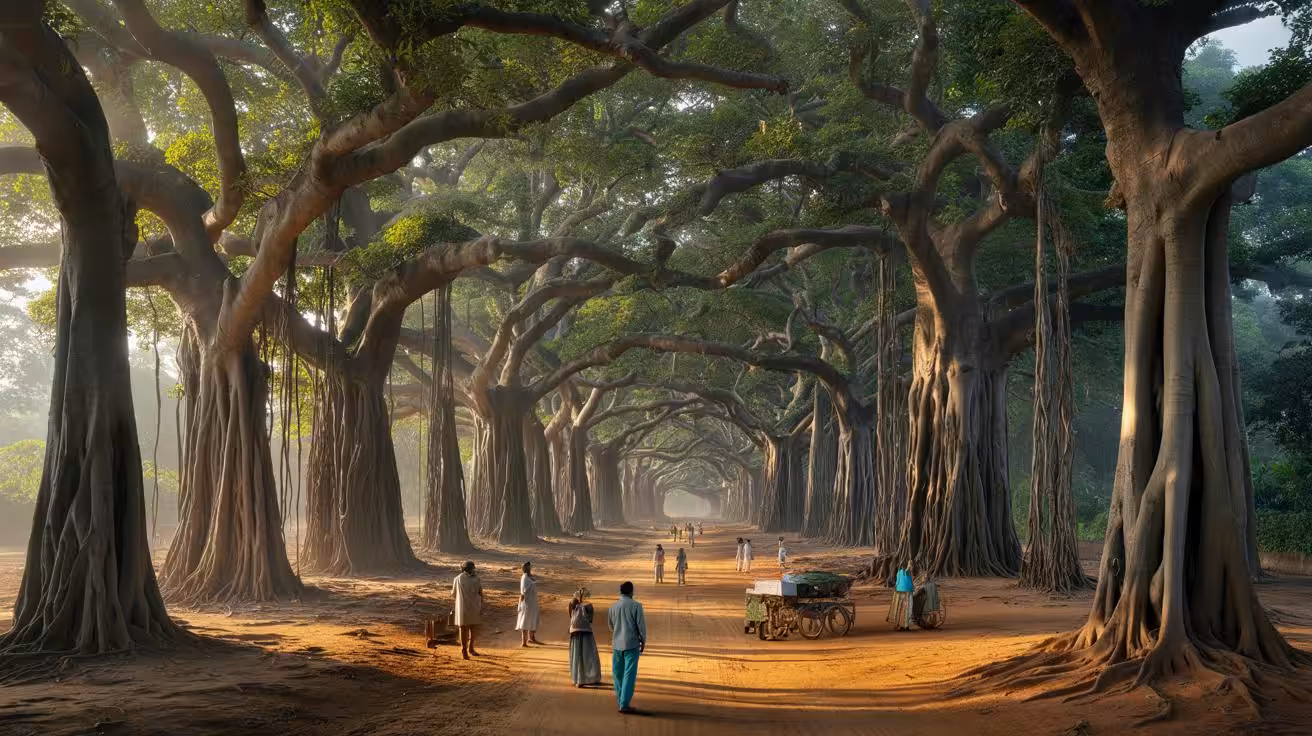 It looks like a forest, but it’s a single tree: it covers 8,500 square meters, is 20 meters tall, and produces 80,000 fruits per harvest.