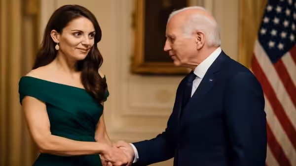 During an official visit with the American president, Kate Middleton chooses a recycled gown, reinforcing her commitment to sustainable fashion
