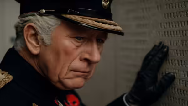 King Charles III appears visibly moved during a remembrance service, a rare crack in royal composure that captivates the public