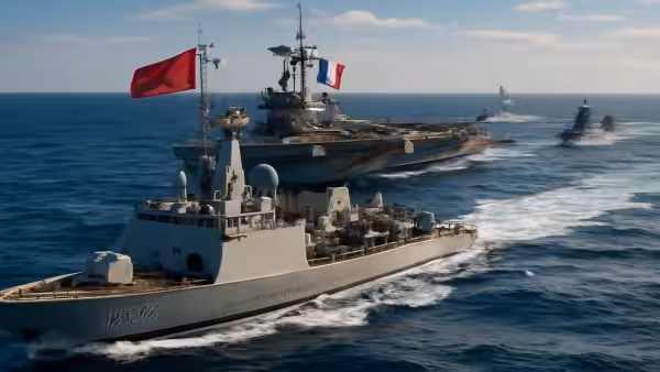 Morocco sends the flagship of its fleet to back France in its biggest military drill since the Cold War