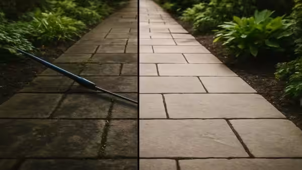 How to clean a blackened patio and garden paths with almost no effort, using simple methods that really work