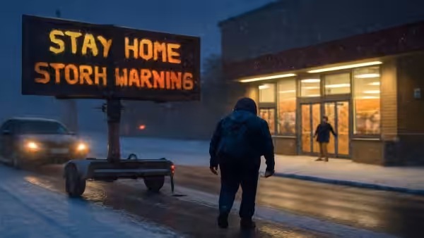 Heavy snow begins tonight as officials urge drivers to stay home while businesses insist on staying open and workers are left to choose between safety and their jobs