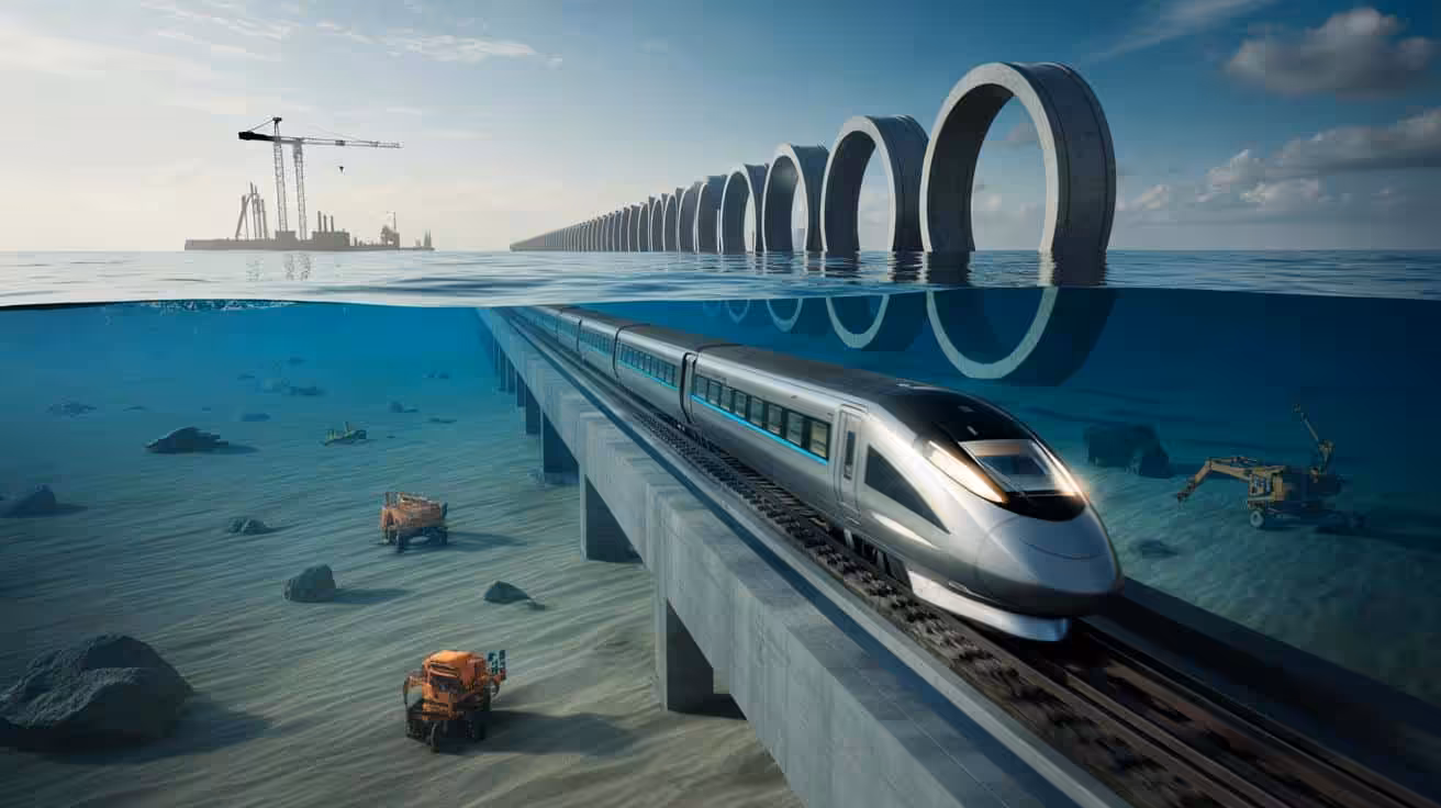 The world’s longest underwater high-speed train is now in progress, set to link two continents beneath the sea