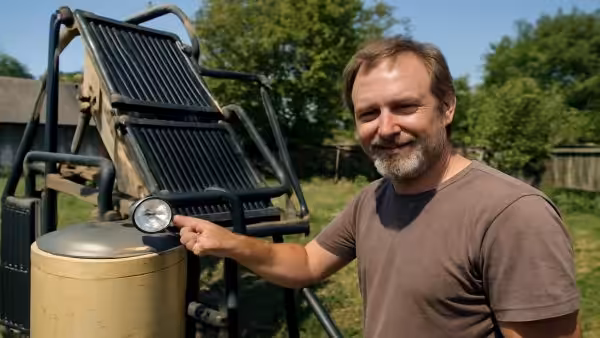 3,000 liters of hot water a day: Tinkerer needs no electricity, oil or gas