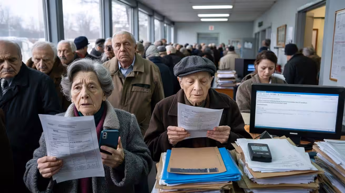 From February 8, pensions will rise only for retirees who submit a missing certificate, sparking anger among many who say they lack internet access