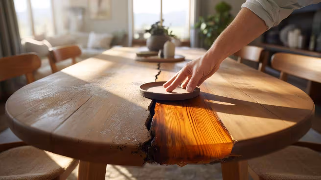 Wood furniture dulls when protective layers break, not when wood ages